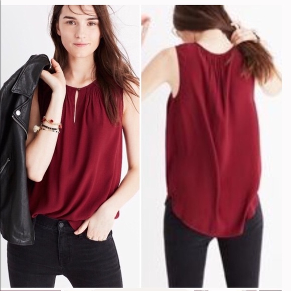 Madewell Tops - Madewell Memory Keyhole Tank Burgundy